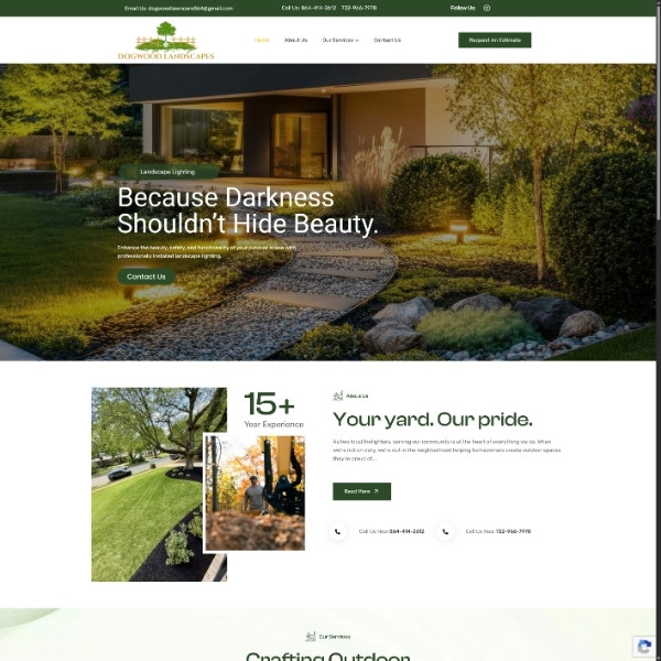 WordPress website built for Dogwood Landscapes irrigation and lawn care business in South Carolina USA