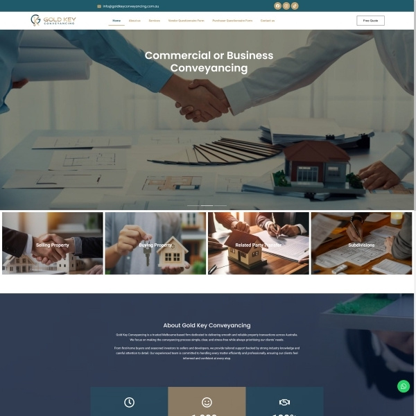 WordPress website built for Gold Key Conveyancing property conveyancing firm in Melbourne Australia